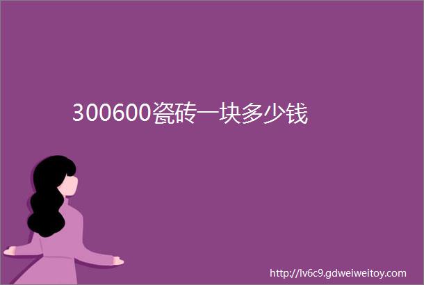 300600瓷砖一块多少钱